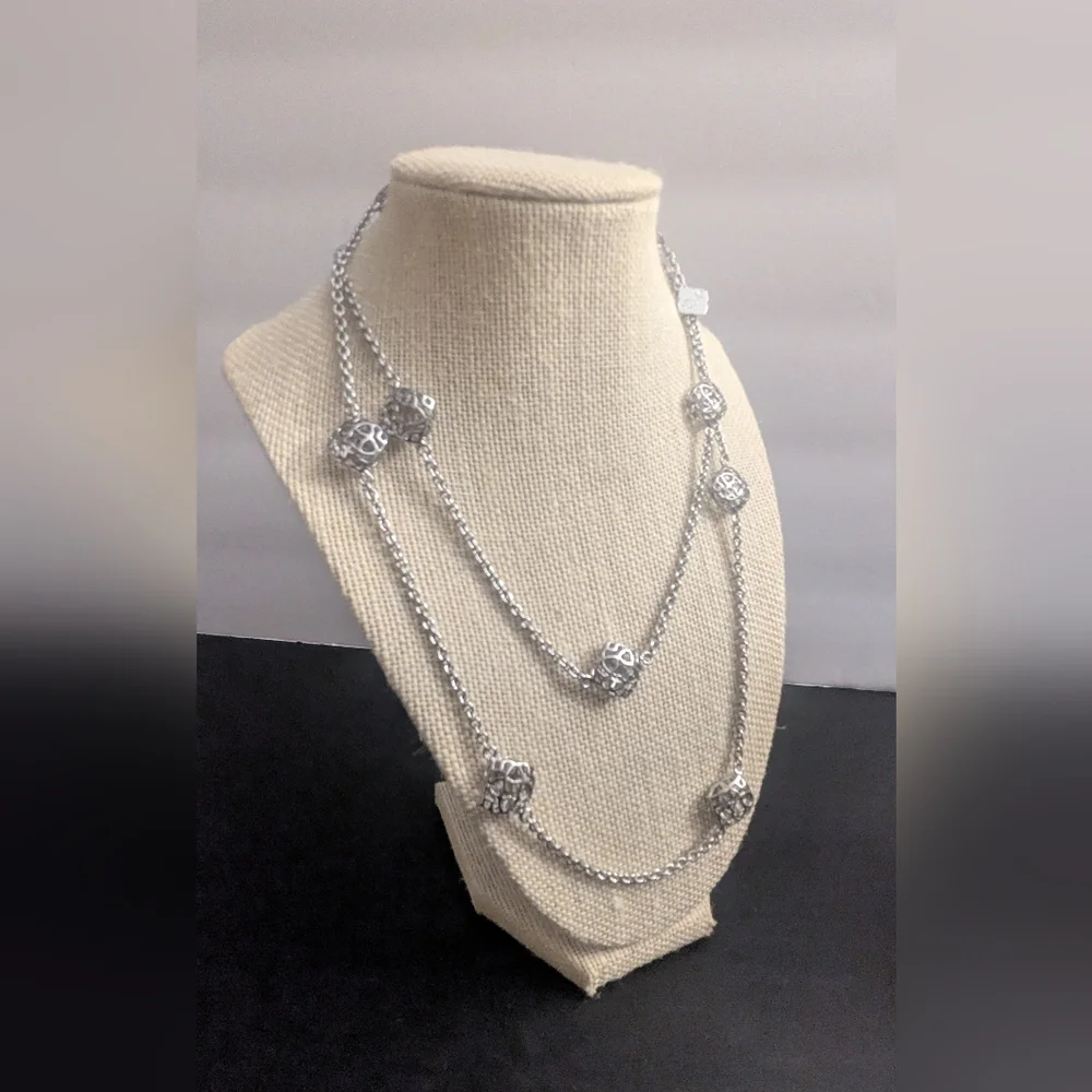 Kendra Scott Silver Necklace with Geometric Accents Nemera - Picture 2 of 8